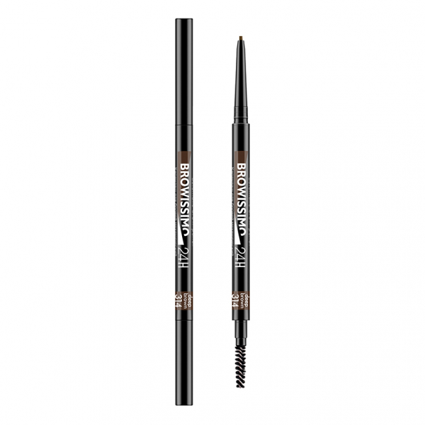 Карандаш для бровей `LUXVISAGE` BROWISSIMO Ultra slim super stay 24H механический тон 314 Deep brown
